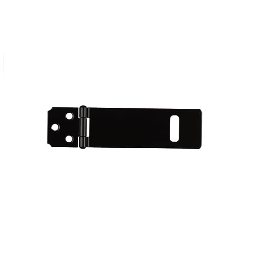 Image of 5pc Iron Padlock Hasp Door Clasp Latch for Gates Cabinets and Sheds Black Locking Concealed Screws for Enhanced Security