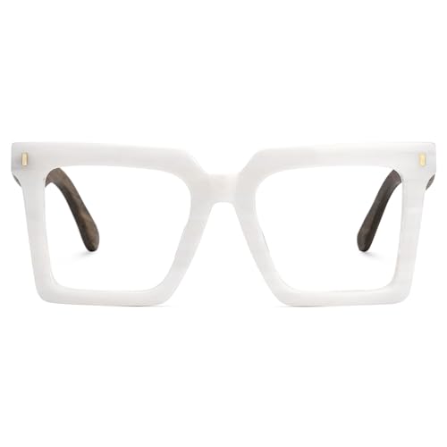 Image of Zeelool Vintage Square Eyeglasses Frame for Men with Non-prescription Clear Lens ZJGX320783