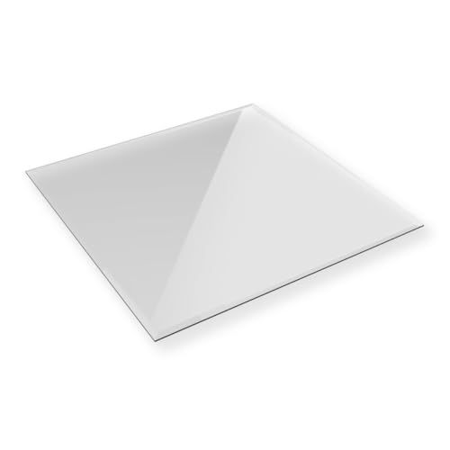 Euro Tische Glasplatte ESG 6 mm Klarglas mit Facettenschliff | Sicherheitsglas Platte als Tischplatte in 50x50 cm, Kaminbodenplatte oder Dekoplatte | Hitzebeständig, pflegeleicht & modern