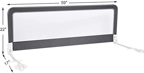 Infans Bed Rails For Toddlers, Foldable Safety Baby Crib Rail Fit For Kids Twin, Extra Long Swing Down Bed Guardrail For Convertible Crib, Queen & King Mattress, Side Bed Guard(1 Pack, Grey) #TOP6