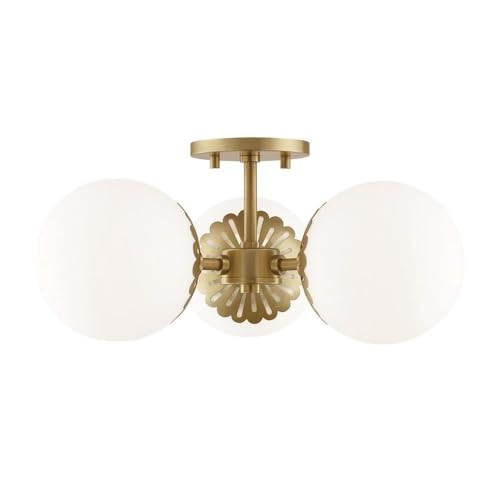 Mitzi H193603-AGB Paige - 3 Light Semi Flush 7.75 inches Tall and