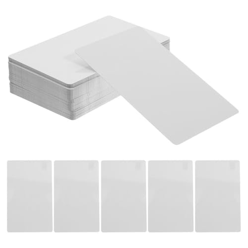 Operitacx 50 Tarjetas De Visita MetáLicas En Blanco Para SublimacióN Tarjetas De Nombre Gruesas De Metal Para Diy Y Grabado 3.30X2.20X0.08In Uso Profesional Y Personal