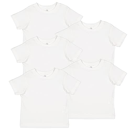 RABBIT SKINS Fine Jersey Toddler T-Shirt Boy & Girl| Kids Tee| Blank Child Tshirt, White, 2