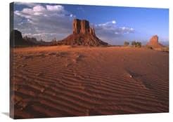 24 x 32 in. The East & West Mittens Surrounded by Rippled Sand Monument Valley Navajo Tribal Park Arizona Art Print - Tim Fitzharris