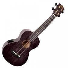 Mahalo MH2VTTBK Semi Concert Ukulele With Bag, Trans Black MH2VTTBK