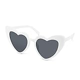 FEISEDY Herz Sonnenbrille Damen Herzform Brille Kiss Me Herzbrille 90er Jahre Hippie Gläser Brille Herzchen B2421
