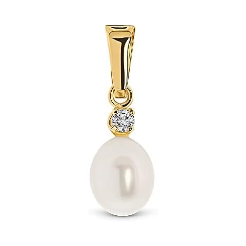 Miore 7mm Pearl Pendant in 14ct Gold Cover