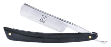 Couteau rasoir manche bois noir ZZ pliant pour rasage traditionnel