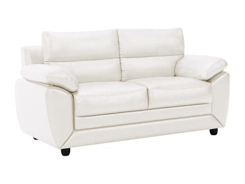 Vente-unique - Canapé 2 Places Manoa en Simili - Blanc