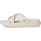 FitFlop Women's F-Mode Go Webbing Flatform Strappy Slides Wedge Sandal, Paris Beige, 8