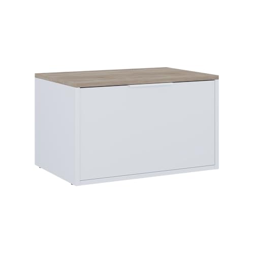 Vicco Kommode Betti, Weiß/Sonoma, 60 x 36 cm mit Türen