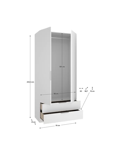 DEKIT Grupo RIMOBEL-Armario 2 Puertas + 2 CAJONES - imagen 3