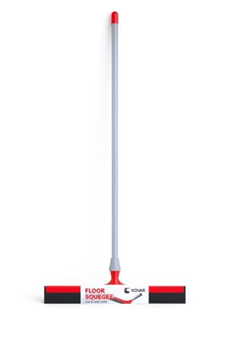 Kovar Floor Squeegee with Handle, High Water Wiping Efficiency, Red and Grey (45CM)