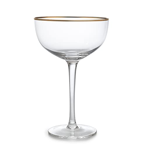 The Wine Savant Coupe Cocktail Glasses 7 Oz, Classic Manhattan Glasses For Cocktails, Libbey Champagne Coupe, Cocktail Coupe Glasses, Art Deco Gatsby Vintage, Crystal With Stems (Set Of 4) #TOP1