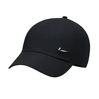 Nike, Dri-Fit Club, Hut Mit Visier, Schwarz/Metallisches Silber, M/L, Unisex Erwachsener
