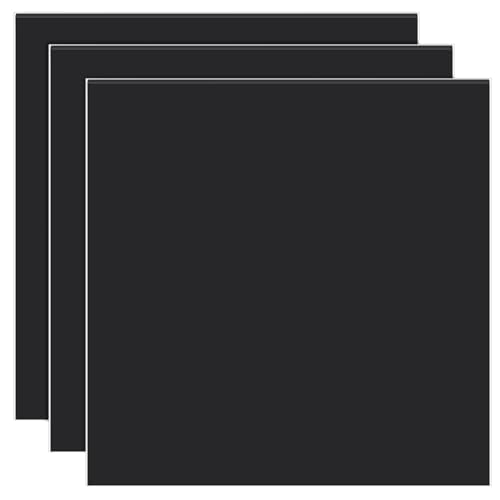 BENECREAT 3 Alfombrilla de Silicona Negra, Manteles Individuales de Silicona de 20x20cm, Protector de Encimera de Silicona para Mesa, Almohadilla Resistente Al Calor, 2mm de Espesor