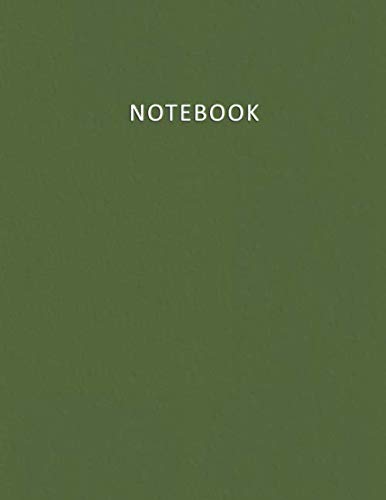 Notebook: Lined – Unruled – Plain - blank Notebook – 100 pages numbered – Fashion and Modern Green Olive Military Color – A4/Letter Size – Diary, Journal, Composition Book, doodles