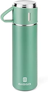 Stainless Steel Thermo 500ml/16.9oz Vacuum Insulated Bottle with Cup for Coffee Hot drink and Cold drink water flask.(Green,Single)