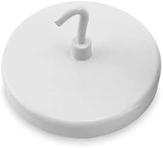 Magnetic Hook, White, 55 Lb, 2.625 in Dia