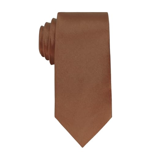 Image of Luckyvestir Mens Tie Solid Satin Neck Ties 3.15'' Formal Necktie for Wedding Business Christmas Father's Valentine's Day Gift