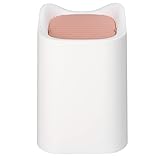 【Aspecto lindo】 El mini bote de basura pequeño tiene un aspecto lindo, que puede decorar perfectamente su mesa y combinar con el color de su habitación.
