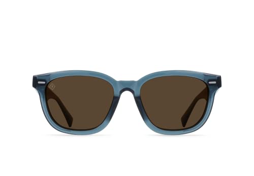 Image of RAEN Myles Unisex Square Sunglasses, Recycled Black /Green Polarized, 53mm