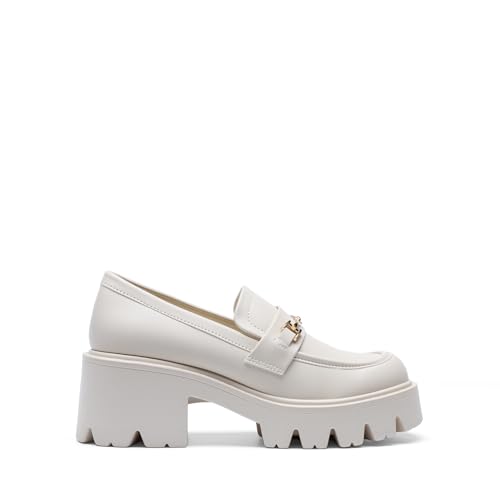 Image of DREAM PAIRS Women Loafers Platform Chunky Heel Slip On Lug Sole Casual Dressy Office Business Shoes