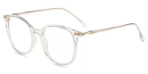 Firmoo Blue Light Blocking Glasses for Women/Men, Oversized Round Clear Computer Glasses Bluelight Blocker Glasses Anti Glare Reduce Eye Strain