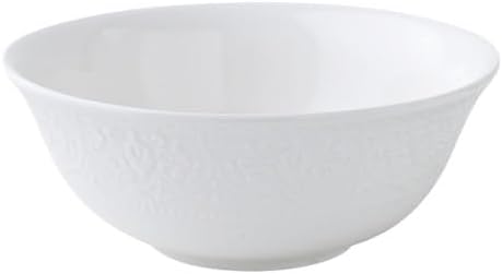 Relief Patterned Ceramic Bowl for Serving Fruit Salad Household Use Reverse Sided