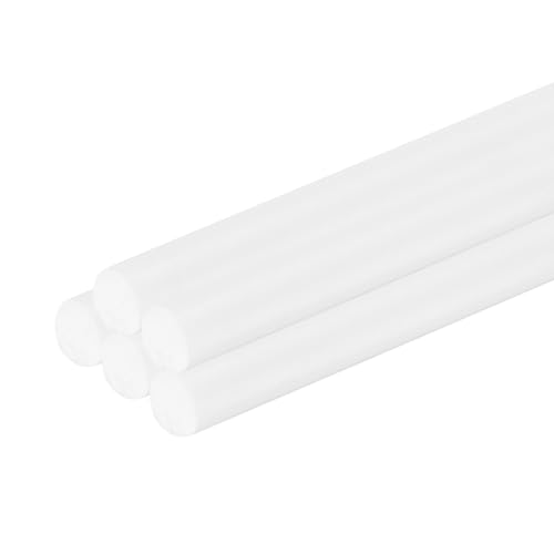 Image of uxcell 5 Pcs White Plastic Rods 4 x 250mm ABS Styrene Round Stick Round Solid Bar DIY Model for DIY Toys Building Making Architectural Model Making