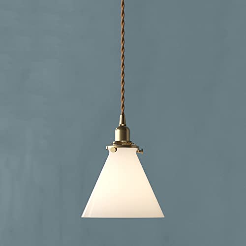 Lustre en verre japonais E14 en laiton massif, luminaire suspendu haut de gamme