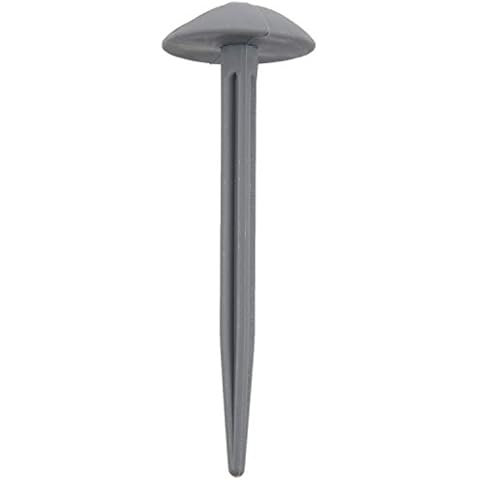 Globalflashdeal Plastic Tent Pegs, 50pcs Heavy Duty Garden Ground Sheet Awning Carpet Pegs Grey Cover