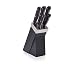 KitchenCraft Kitchen Knife Set with Block, 5 Piece Stainless Steel Cutting Set, Black