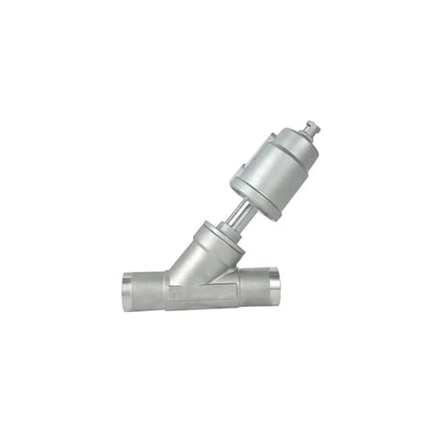 Vanne pneumatique inox DN20 à siège incliné soudée étanche gaz et vapeur