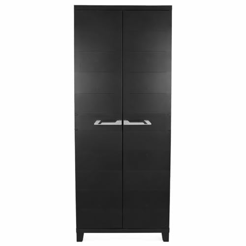 Ondis24 Kunststoffschrank Prime Beistellschrank mit 3 Böden verstellbar 15 kg Schwarz Abschließbar Mehrzweckschrank für Haushalt Keller & Abstellraum (Schloss Nicht enthalten) (172cm)