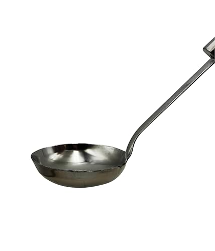 Image of Stainless Steel Kitchenware Deep Milk Ladle | Karchi Round Chamcha | Cooking and Serving Spoon for Kitchen 27cm (Pack of 1)