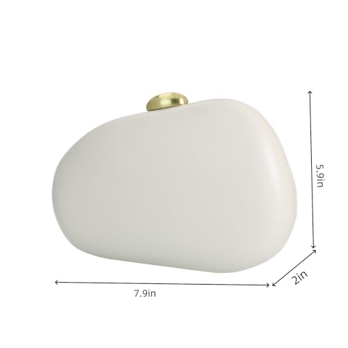 Trendy PU Leather Clutch Bag Irregular Acrylic Purse Crossbody Bag for Women Metallic Handbag with Chain for Wedding4