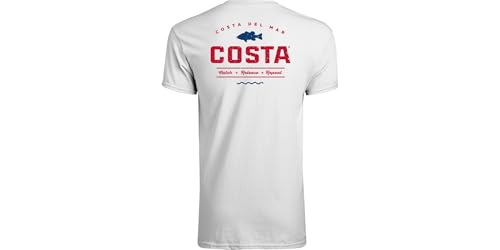 Costa Del Mar Topwater Short Sleeve T Shirt, White, Small