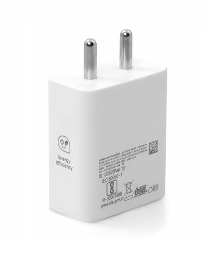 Image of 25W Type-C Fast Charger for Samsung Galaxy F Series - Compatible with F16 /F06 /F05 /F14 /F55 /F56 /F23 /F42 (5000mAh) / F15 /F34 /F54 /F13 /F12 (6000mAh) - No Cable| Original Rapid Charging (Black)