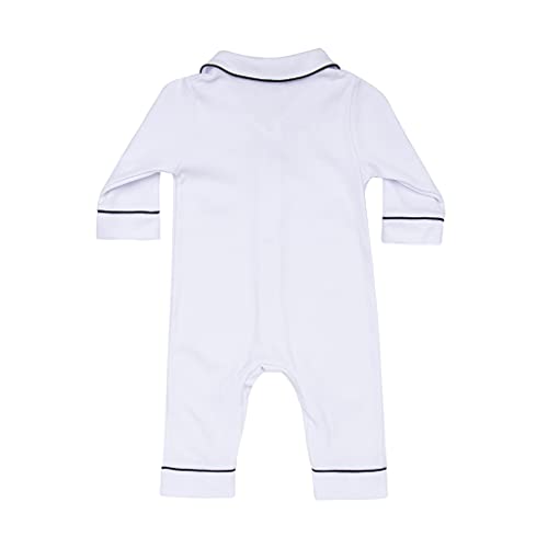 Pijama Macacão - 100% algodão egípcio - Branco (18 meses)