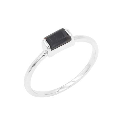 Bague onyx noir en argent véritable à porter au quotidien pour femme