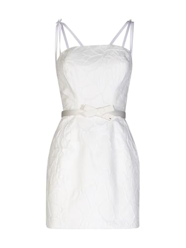 Abito in jacquard floreale con cintura