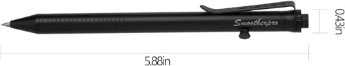 SMOOTHERPRO Stainless Steel Ballpoint Pen Retractable Gel Pen Compatible with Pilot G2 Refill for Pocket Business EDC Signature Color Black (TC141BK) - Image 2