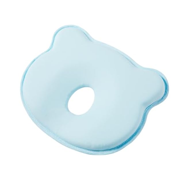 Memory Foam Baby Pillow, Portable Cartoon Bear Soft and Cozy Pillow, Breathable Bedding Set for Infants for Small Boys and Girls,Green