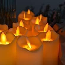 Image of SATYAM KRAFT 12 Pcs LED Tea Light Dancing Candles | Flameless & Smokeless | Multicolor Acrylic Design | Home Decor, Festival, Anniversary, Birthday, Gifting, Diwali & Ganpati Decoration