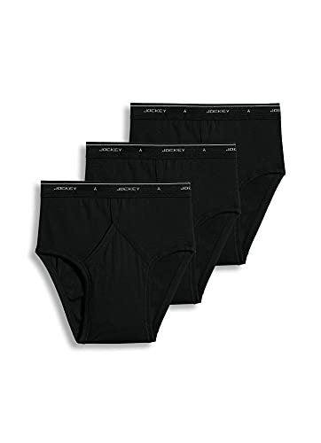 Jockey Men's Underwear Classic Low Rise Brief - 3 Pack, Black, 40