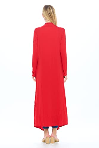 Image of Isaac Liev Maxi Cardigan Duster Sweater - Women's Extra Long Open Front Full Length Lightweight Cardigans Dusters Sweaters