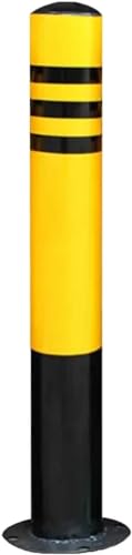 noxozoqm Security Bolt Down Bollard Steel Security Bollards with Reflective Stripes Parking Block Bollards Outdoor Fixed Road Safety Vehicle Impact Bollards Yellow and Black (Size : 76x750mm)