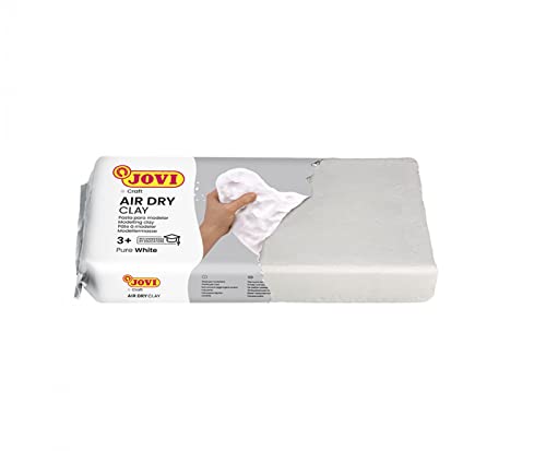 Jovi European Air Dry Modelling Clay Pure White Non-Toxic Clay Pack of 3 500g Each Ideal for for Sculpting Pottery Art & Craft Handicraft Educational Purpose Fine Motor Skills