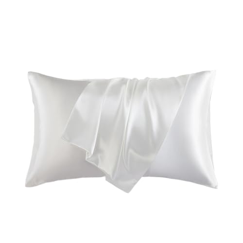 Silver Infused Set, Cooling Pillow Cases with 7% Silver, Stays Fresh & Silky Soft Better Than Silk, Set of 2 Cool Pillowcases with Envelope Closure for Hot Sleepers and Night Sweats Queen, White